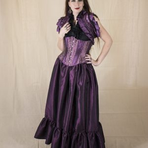 Dark Purple Taffeta Ruffle Skirt