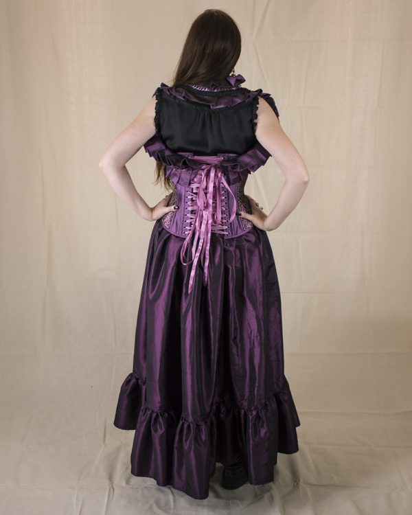 Dark Purple Taffeta Ruffle Skirt