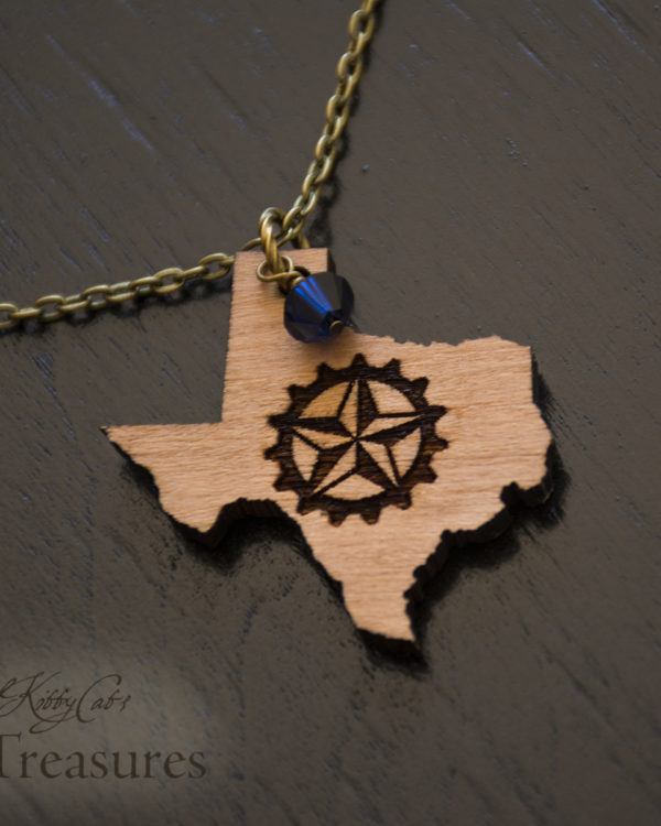 Texas Lone Star Gear Steampunk Necklace