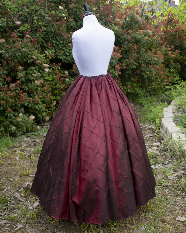 Burgundy Pintuck Taffeta Renaissance Skirt