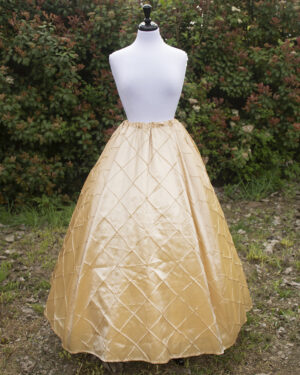 Champagne and Gold Pintuck Taffeta Renaissance Skirt