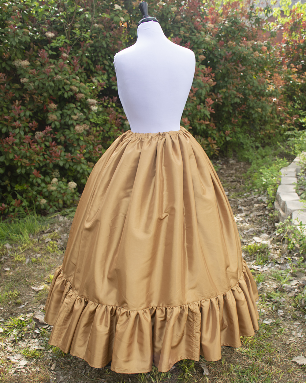 Gold Taffeta Ruffle Skirt