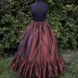 Burgundy Taffeta Ruffle Skirt