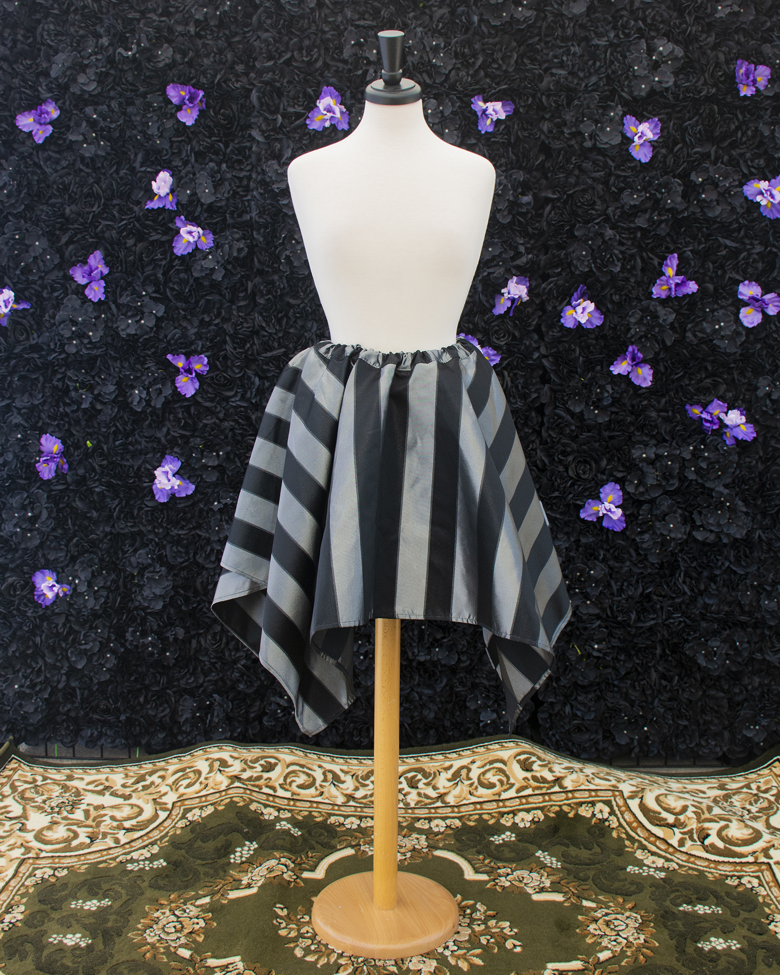 Black and Silver Striped Pixie Skirt - Image 2