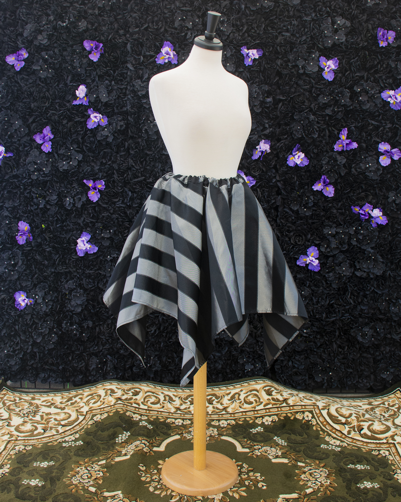 Black and Silver Striped Pixie Skirt - Image 3