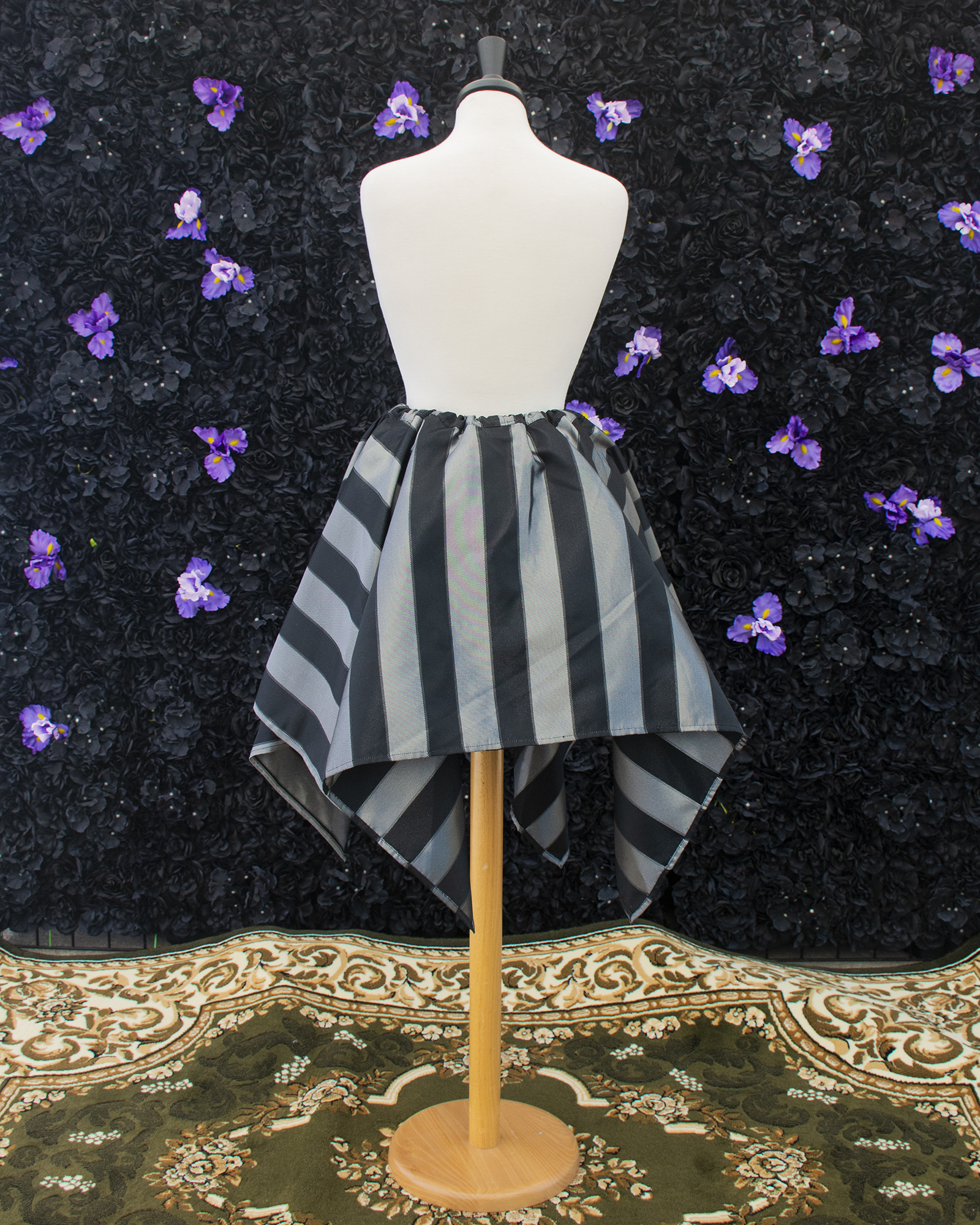 Black and Silver Striped Pixie Skirt - Image 4