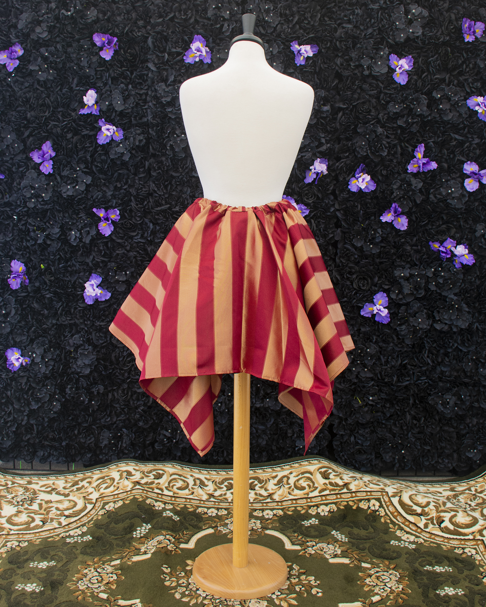 Burgundy and Gold Striped Pixie Skirt - Image 5
