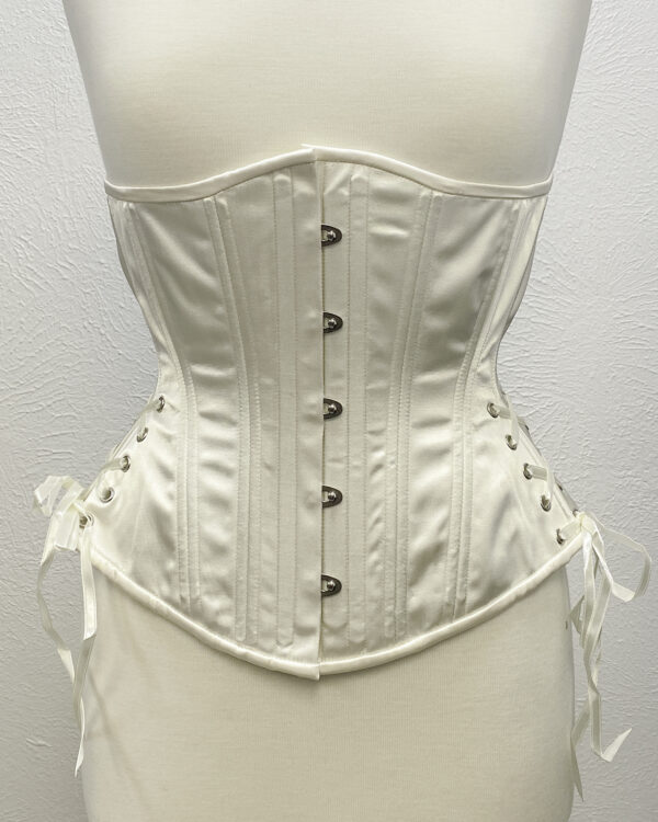 Ivory Satin Hourglass Underbust Corset by Faire Treasures