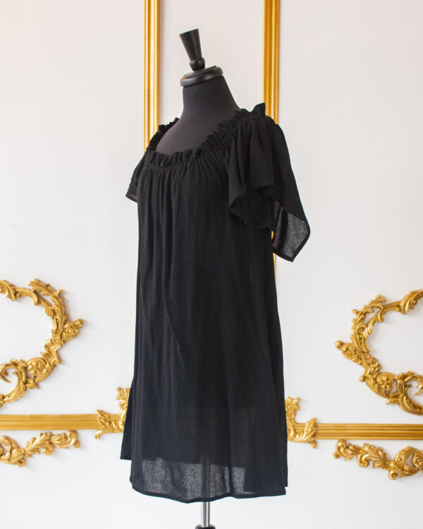 Black Flutter Sleeve Chemise - Image 2