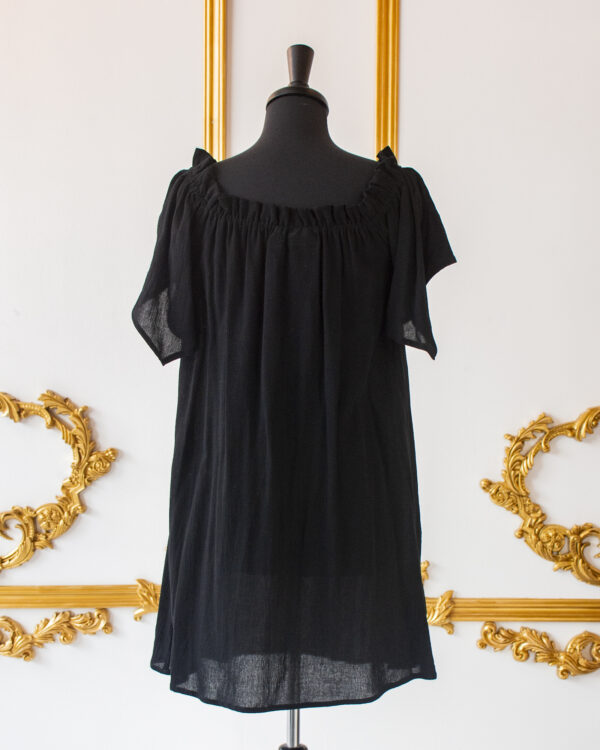 Black Flutter Sleeve Chemise - Image 4