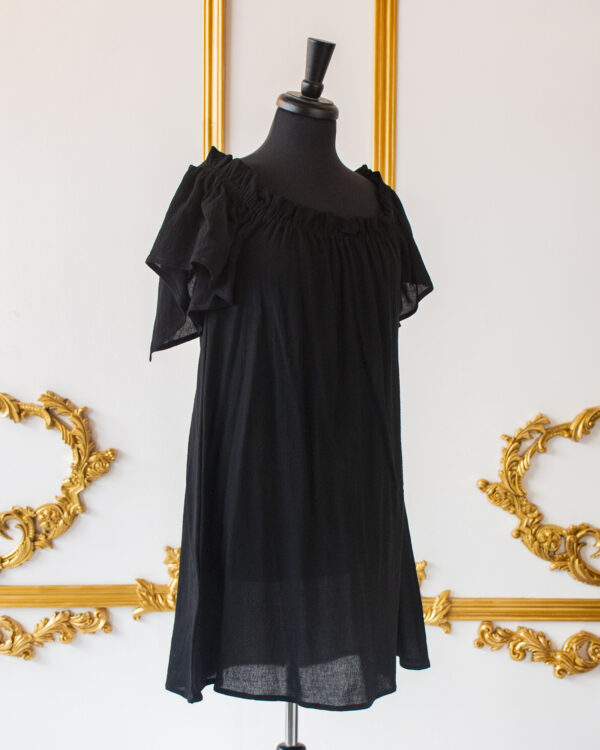 Black Flutter Sleeve Chemise - Image 3