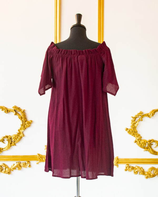 Burgundy Flutter Sleeve Chemise - Image 4