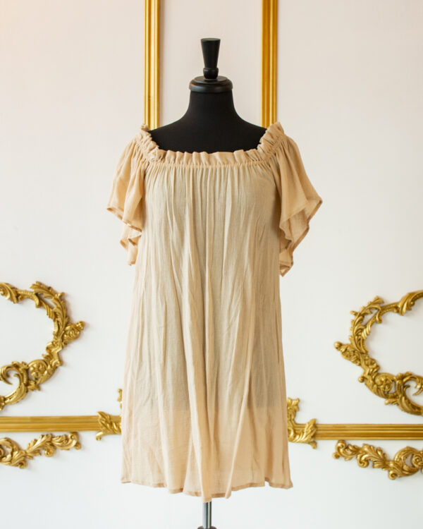 Champagne Flutter Sleeve Chemise