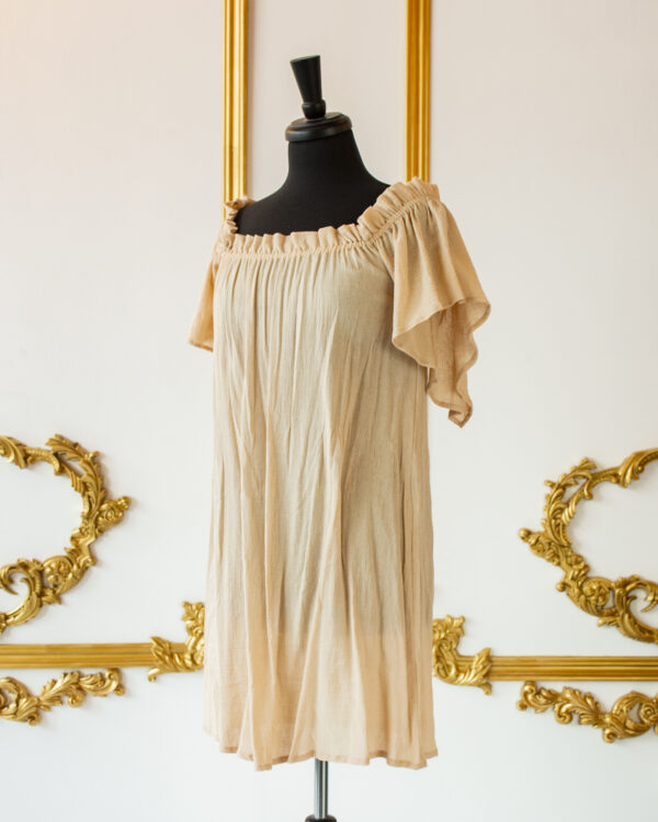 Champagne Flutter Sleeve Chemise - Image 2