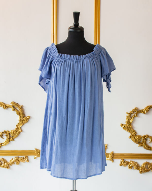 Pale Blue Flutter Sleeve Chemise