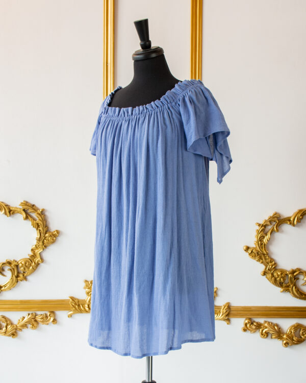 Pale Blue Flutter Sleeve Chemise - Image 2