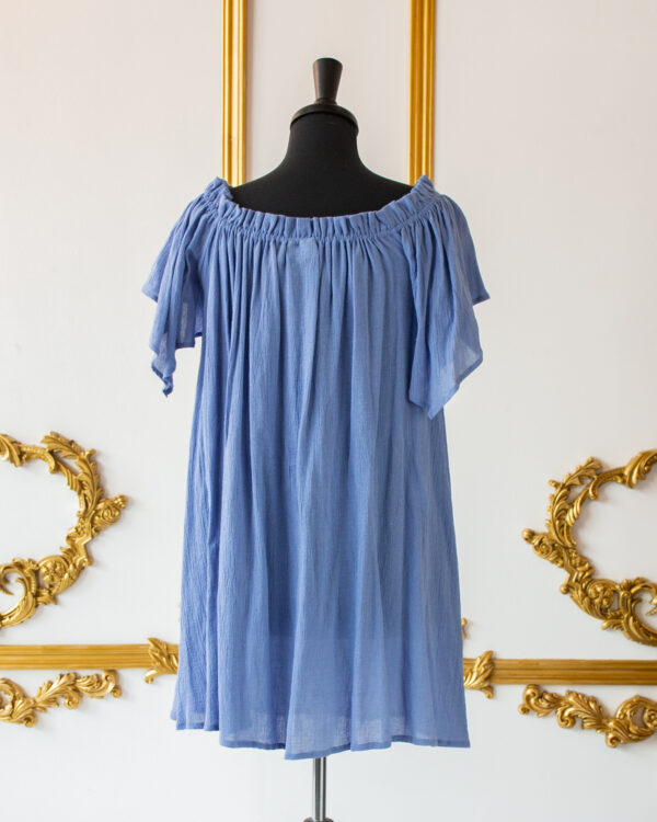Pale Blue Flutter Sleeve Chemise - Image 4