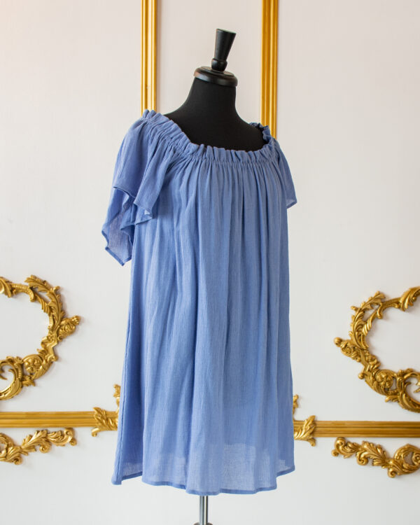 Pale Blue Flutter Sleeve Chemise - Image 3