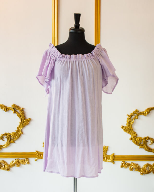 Lavender Purple Flutter Sleeve Chemise