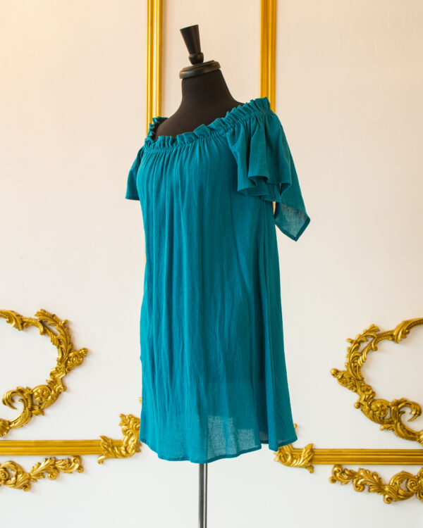 Teal Flutter Sleeve Chemise - Image 2