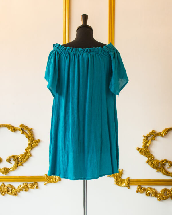 Teal Flutter Sleeve Chemise - Image 4