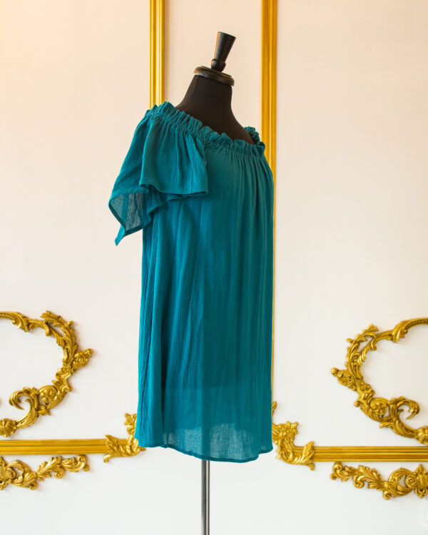 Teal Flutter Sleeve Chemise - Image 3