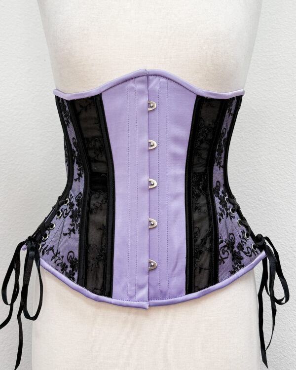 Lavender with Lace Mesh Underbust Corset
