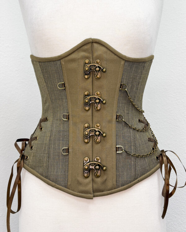 Steampunk Plaid Wool Underbust Corset
