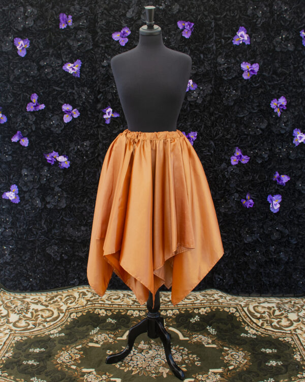 Amber Taffeta Petal Skirt displayed on a mannequin